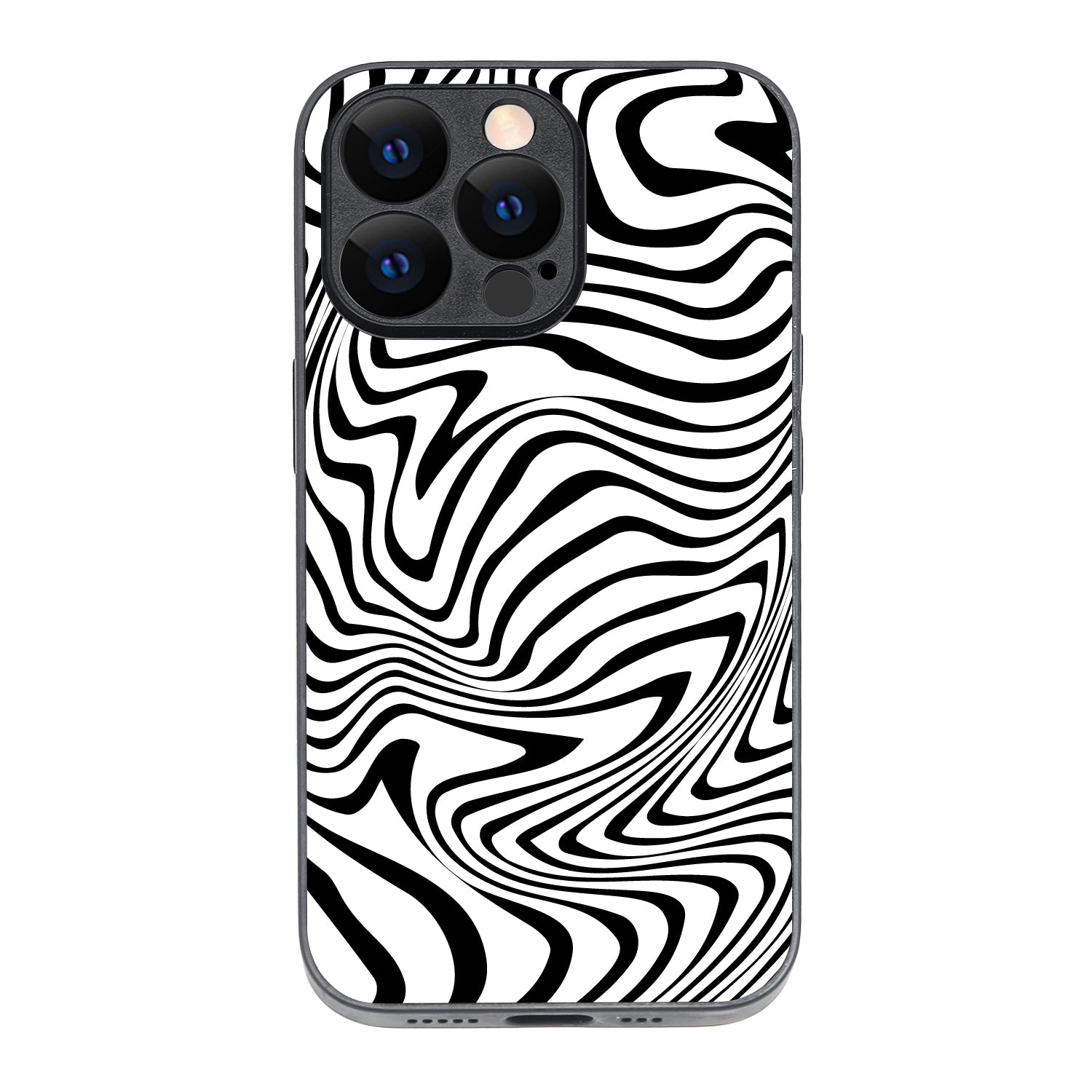 White Zig-Zag Optical Illusion iPhone 13 Pro Case