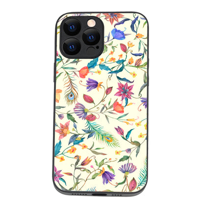 White Doodle Floral iPhone 13 Pro Max Case