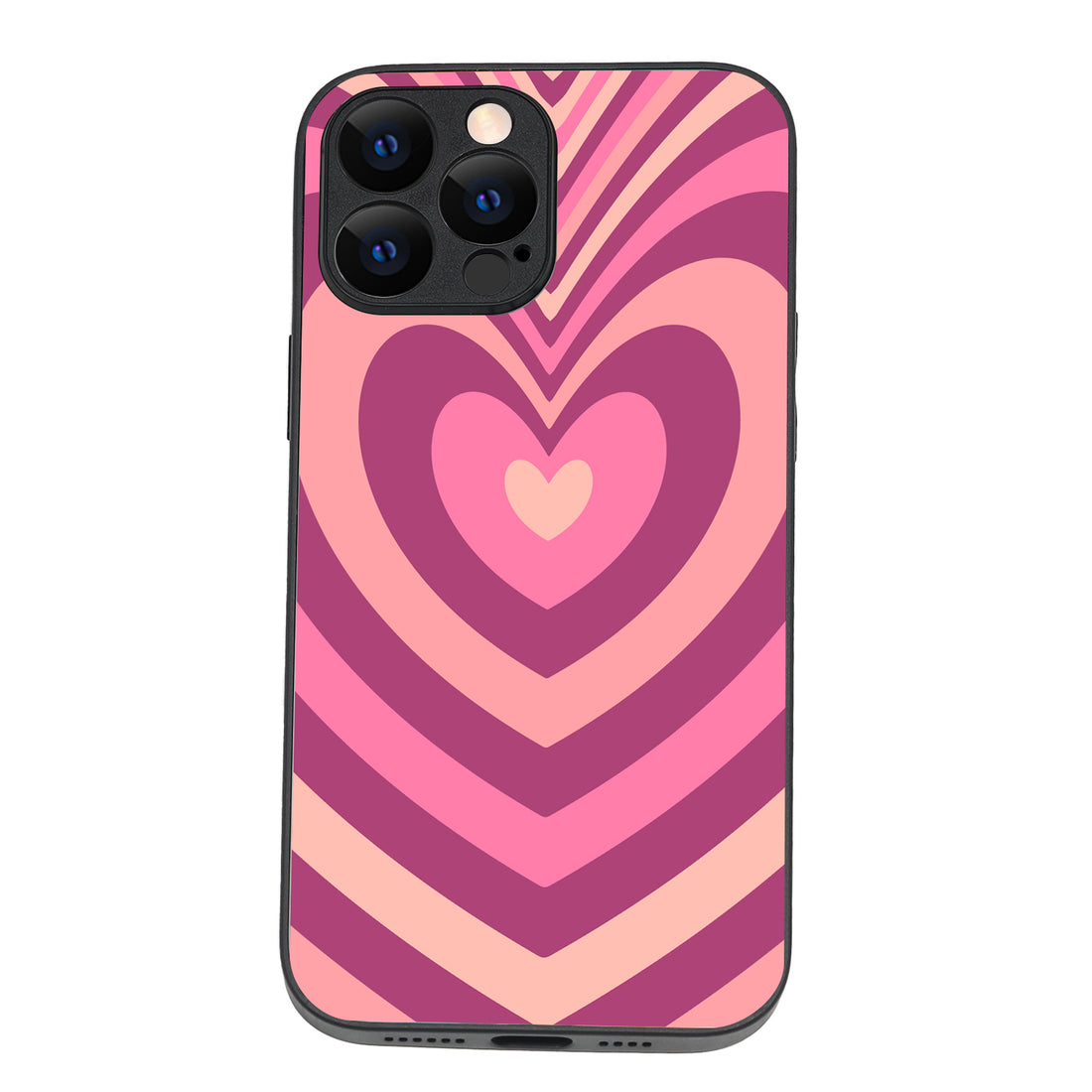 Pink Heart Optical Illusion iPhone 13 Pro Max Case
