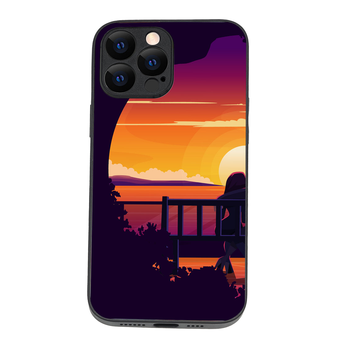 Sunset Date Girl Couple iPhone 13 Pro Max Case