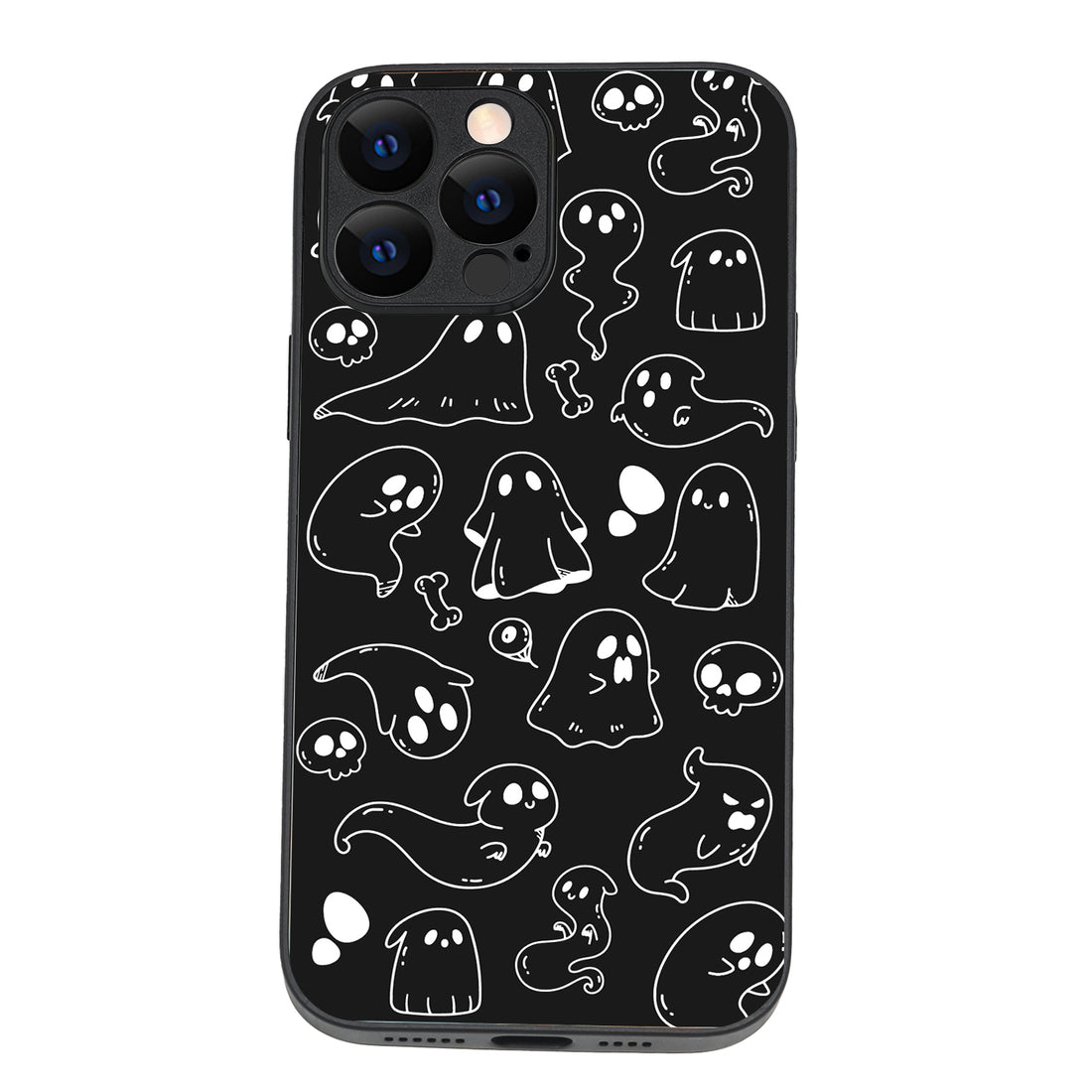 Black Ghost Doodle iPhone 13 Pro Max Case