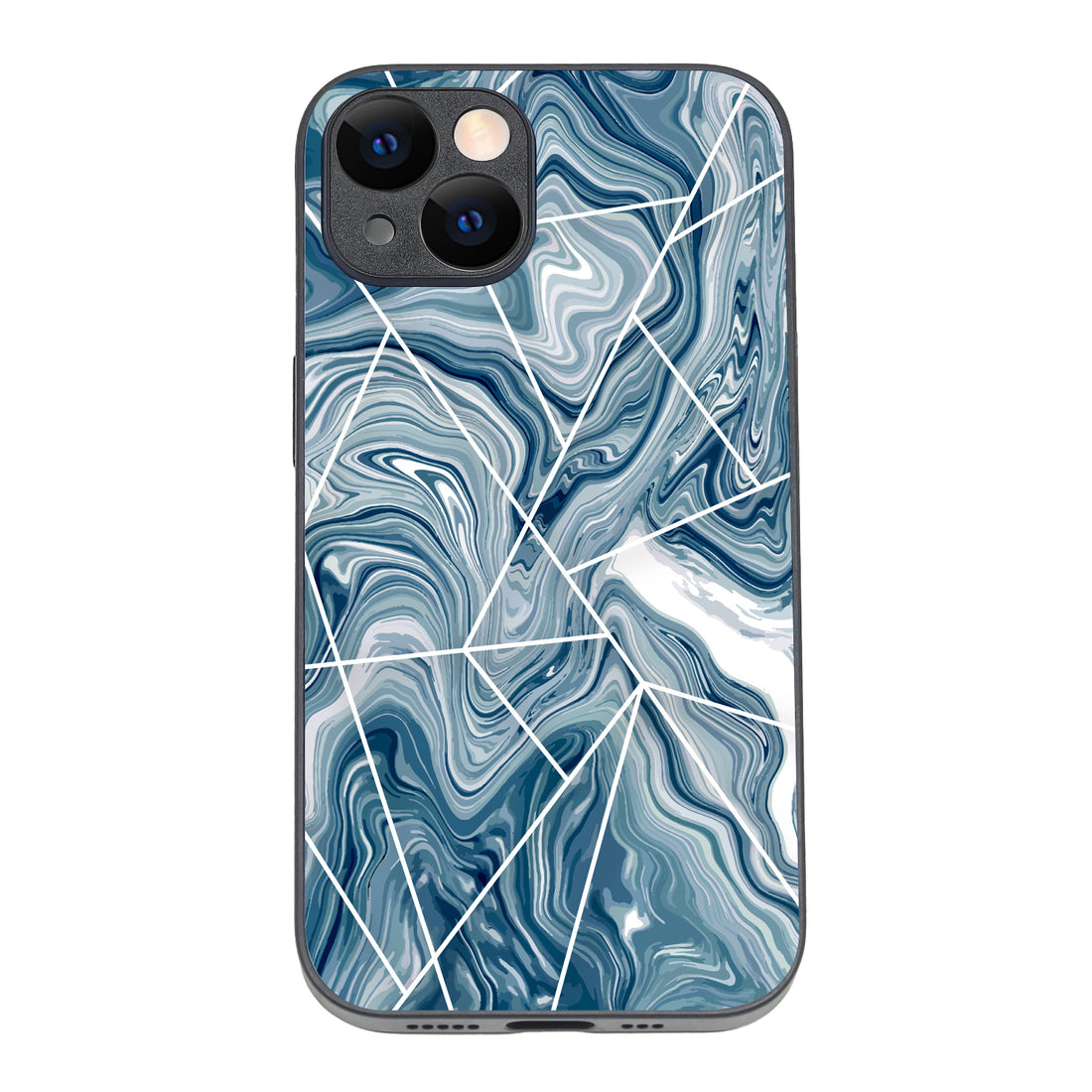Blue Tile Marble iPhone 14 Case