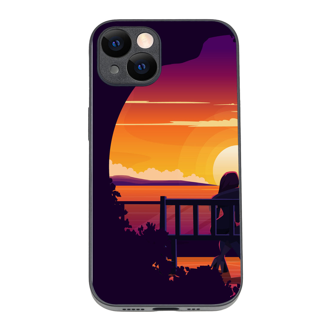 Sunset Date Girl Couple iPhone 14 Case