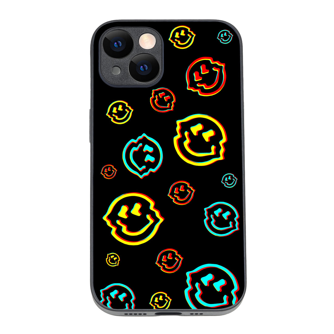 Black Smiley Doodle iPhone 14 Case