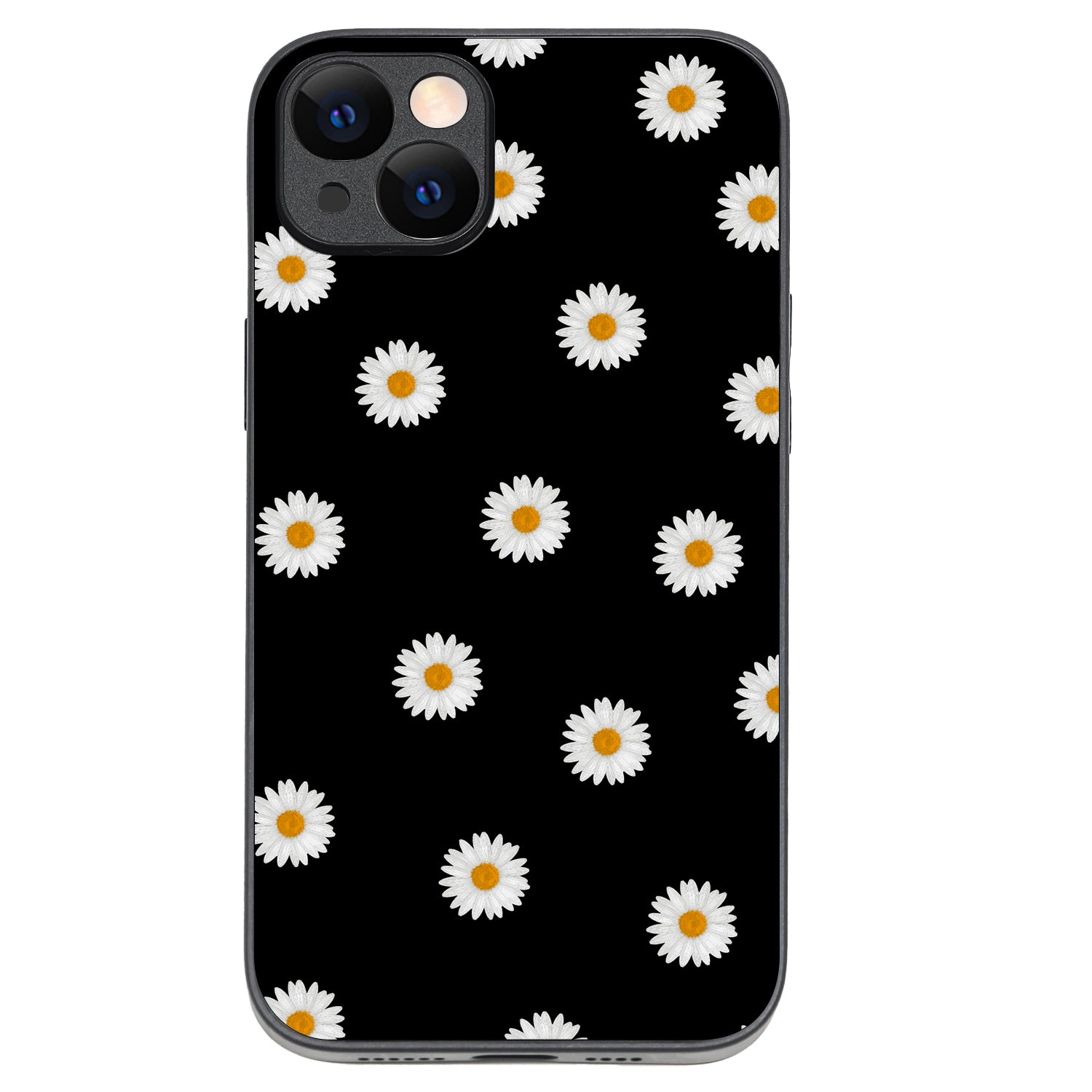 White Sunflower Floral iPhone 14 Plus Case