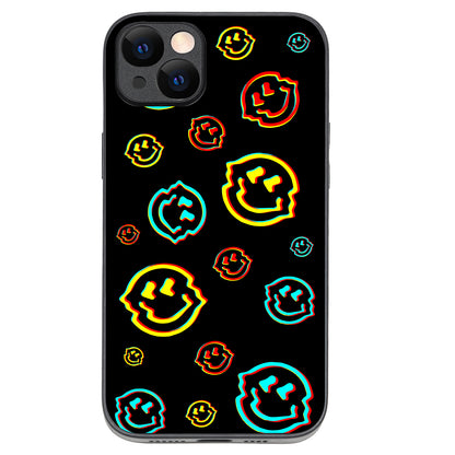 Black Smiley Doodle iPhone 14 Plus Case