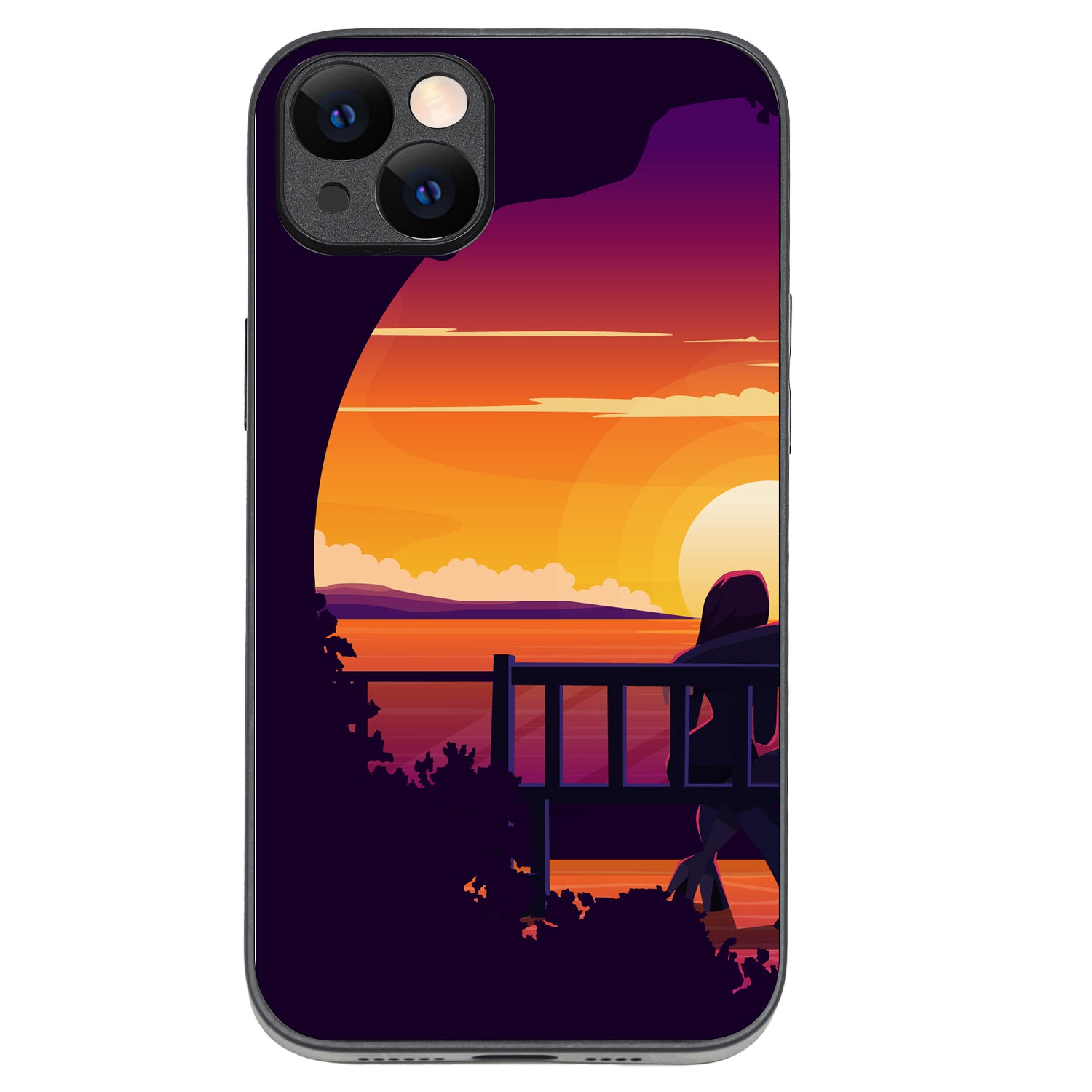 Sunset Date Girl Couple iPhone 14 Plus Case
