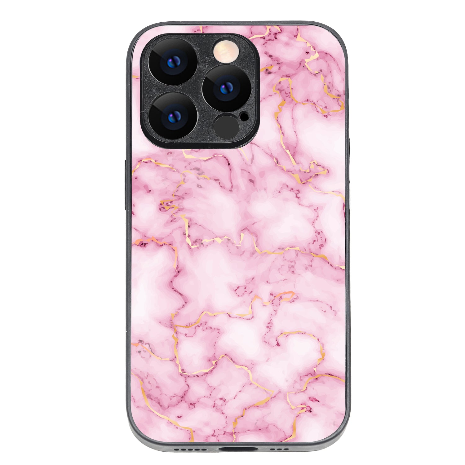 Pink Golden Marble iPhone 14 Pro Case