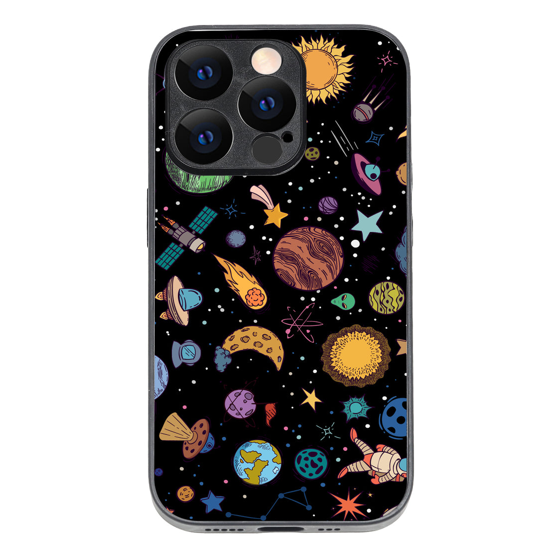 Space Doodle iPhone 14 Pro Case