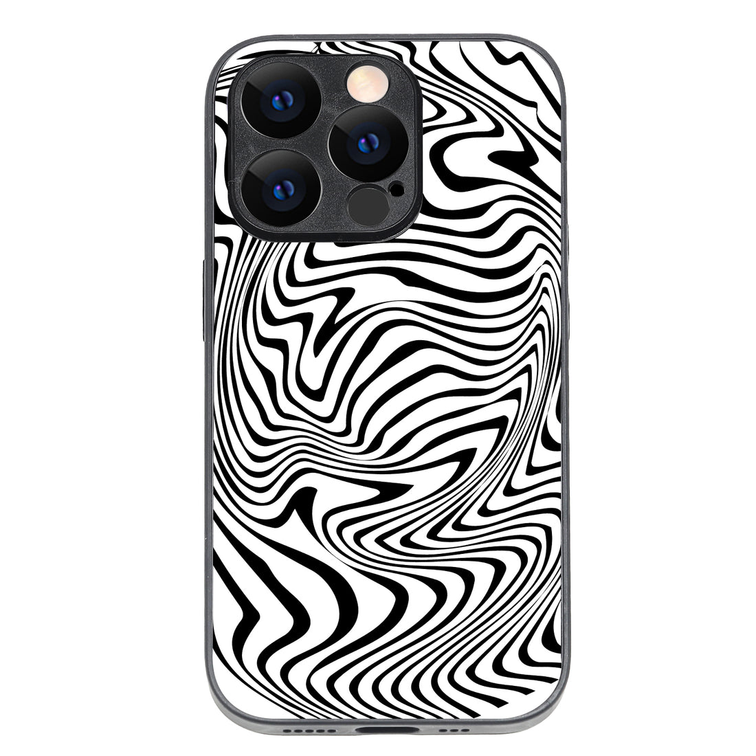 White Zig-Zag Optical Illusion iPhone 14 Pro Case