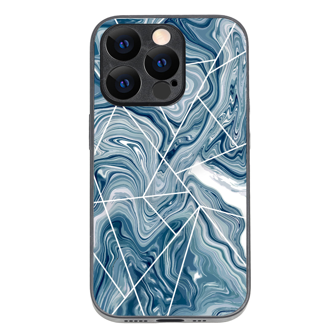 Blue Tile Marble iPhone 14 Pro Case