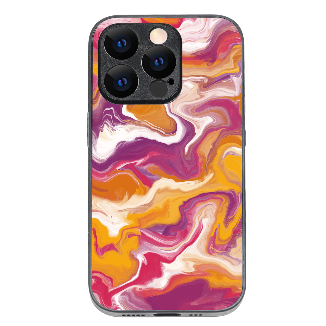 Yellow Purple Marble iPhone 14 Pro Case