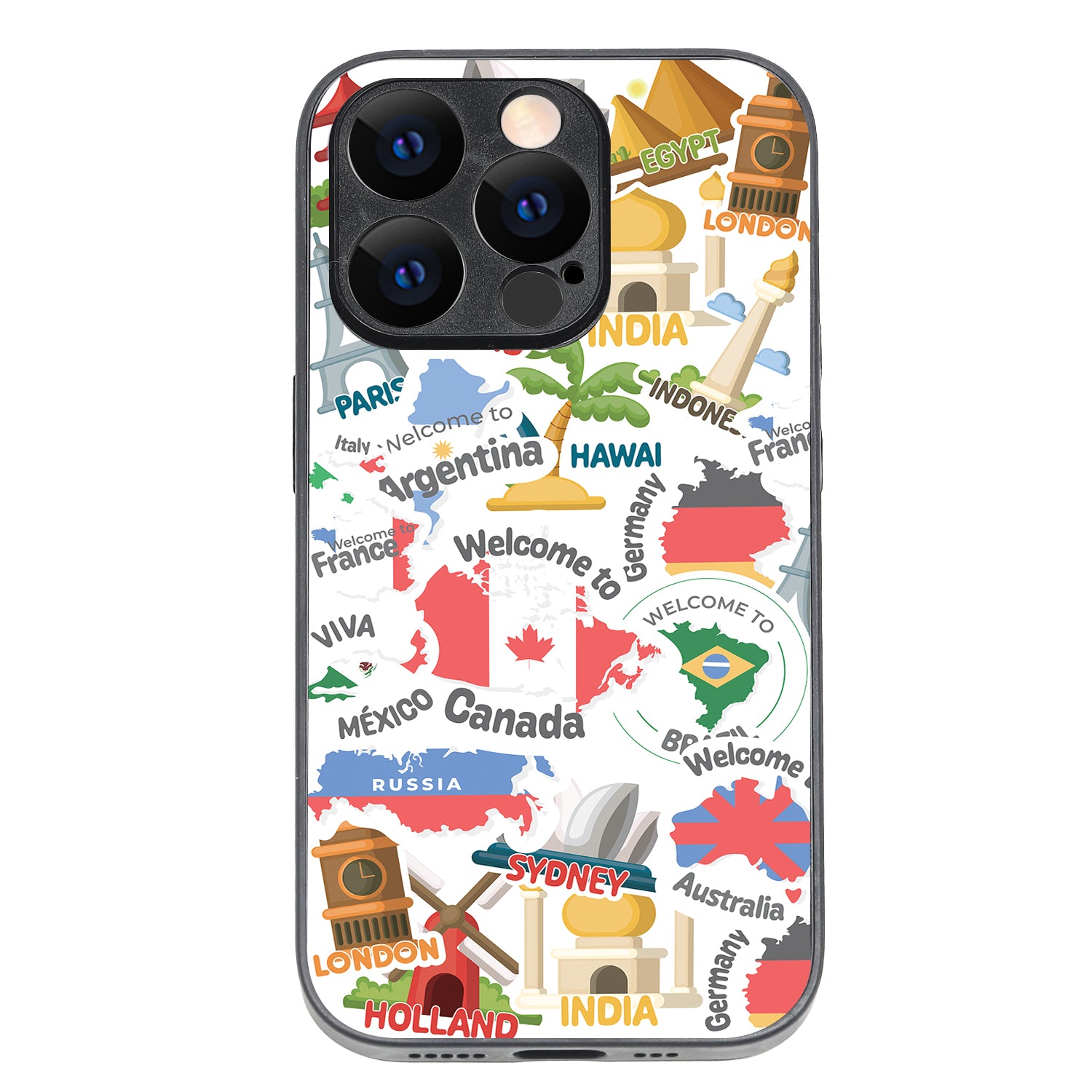 Travel Doodle iPhone 14 Pro Case