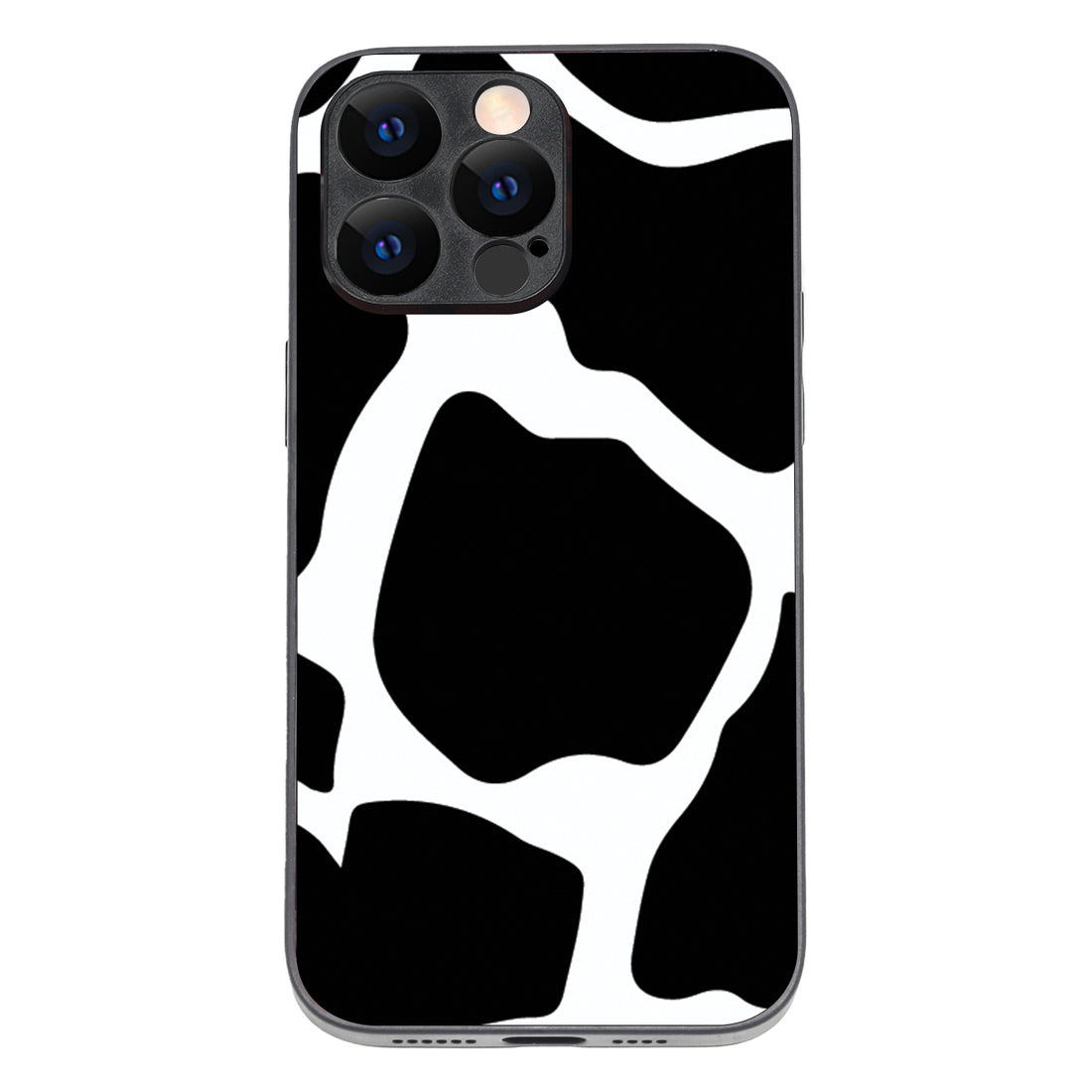 Black &amp; White Patch Design iPhone 14 Pro Max Case
