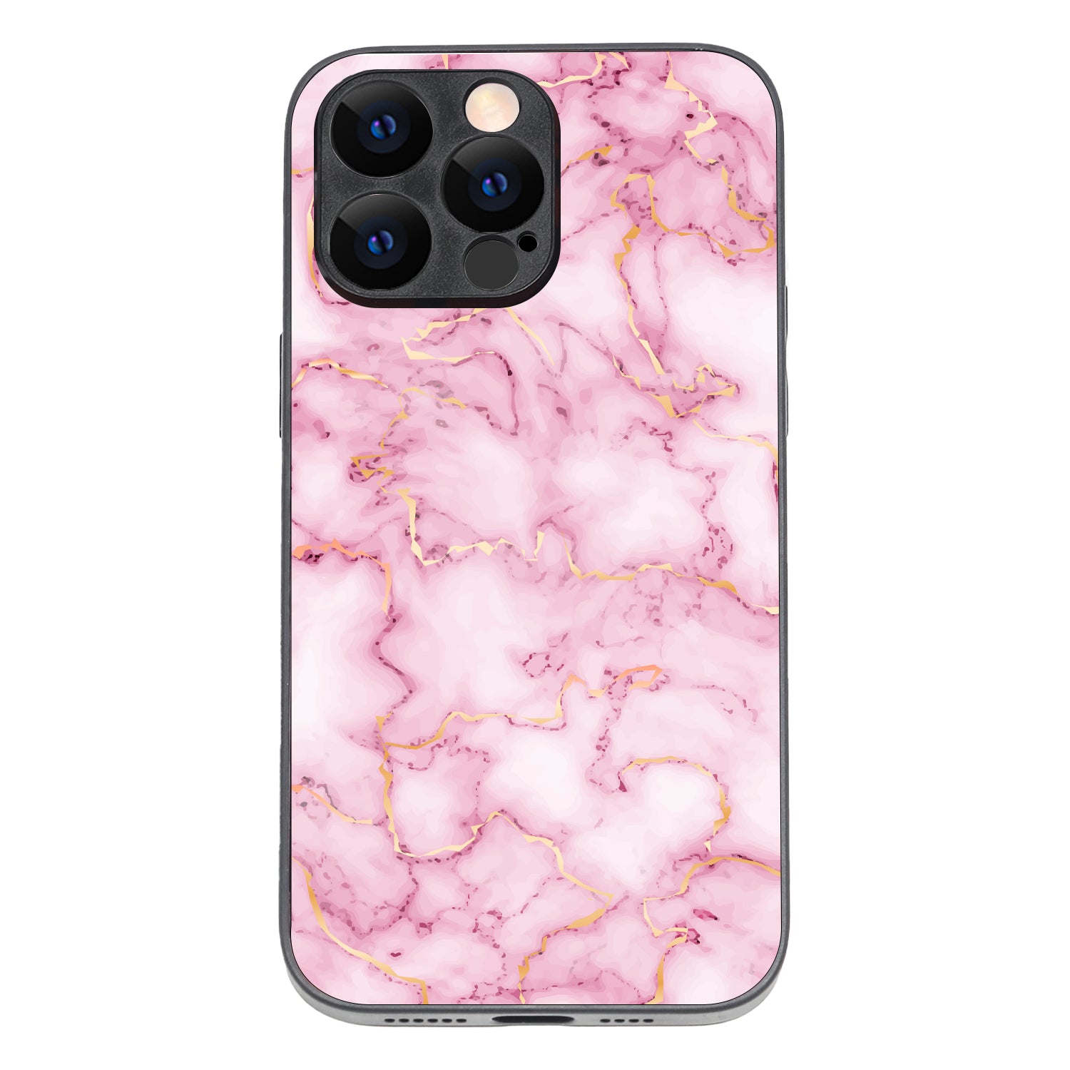Pink Golden Marble iPhone 14 Pro Max Case