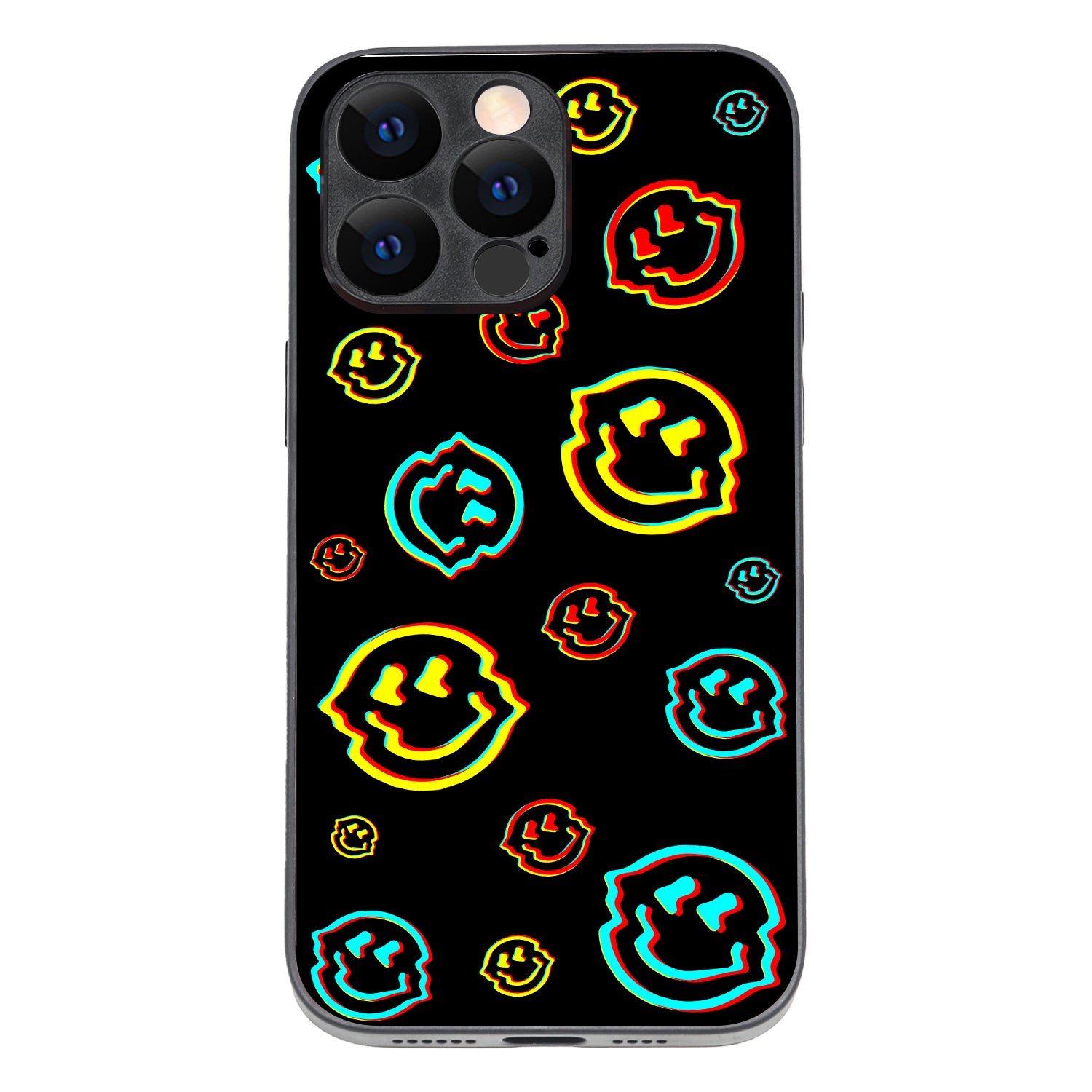 Black Smiley Doodle iPhone 14 Pro Max Case