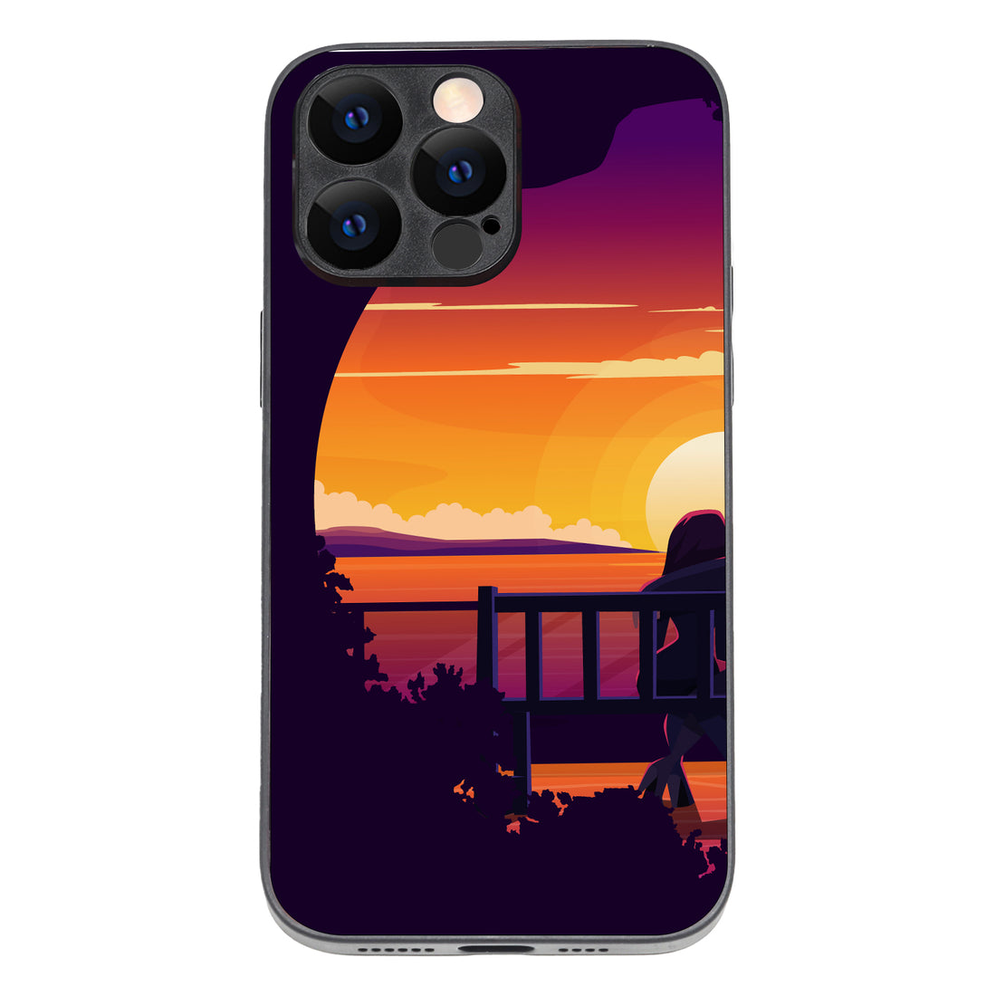 Sunset Date Girl Couple iPhone 14 Pro Max Case