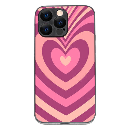 Pink Heart Optical Illusion iPhone 14 Pro Max Case