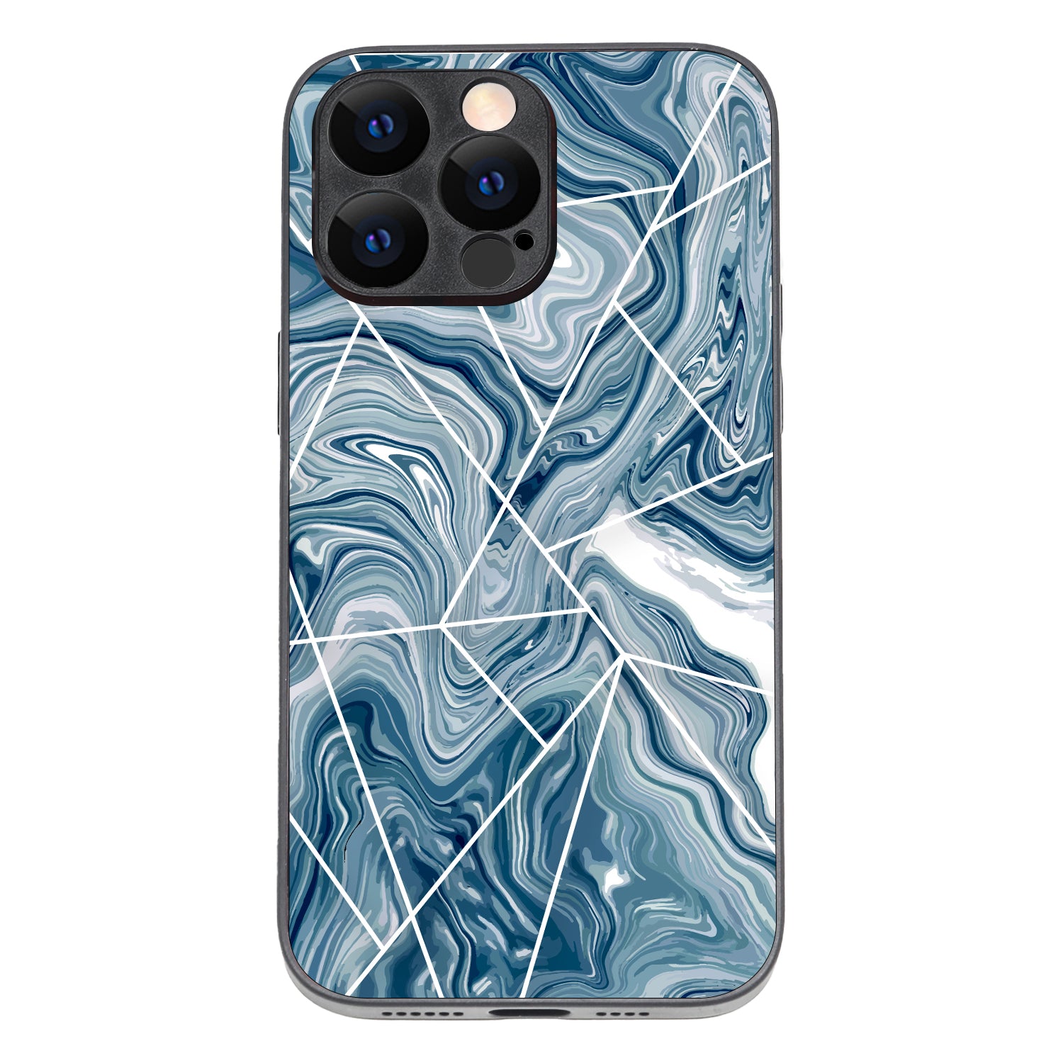 Blue Tile Marble iPhone 14 Pro Max Case