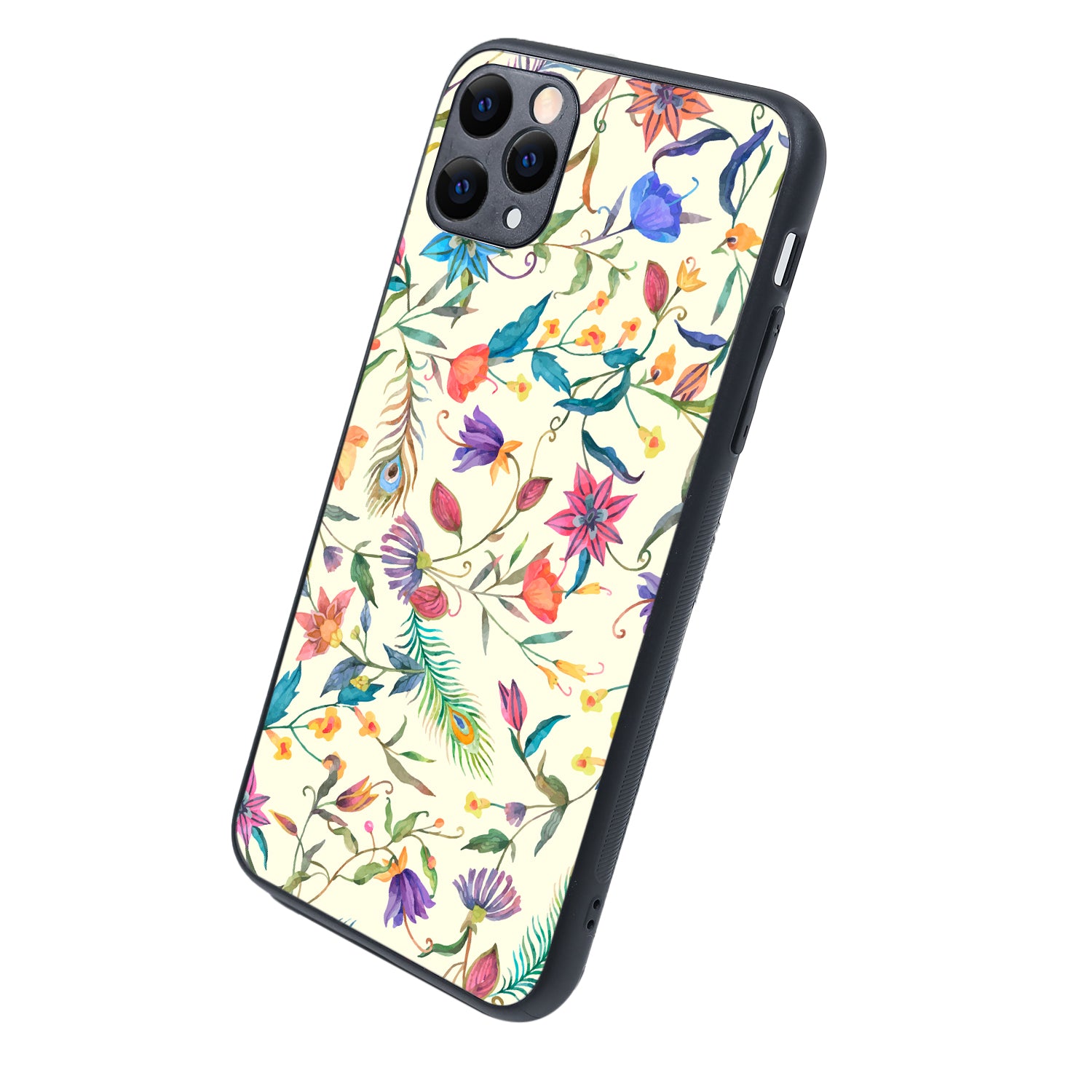 White Doodle Floral iPhone 11 Pro Max Case