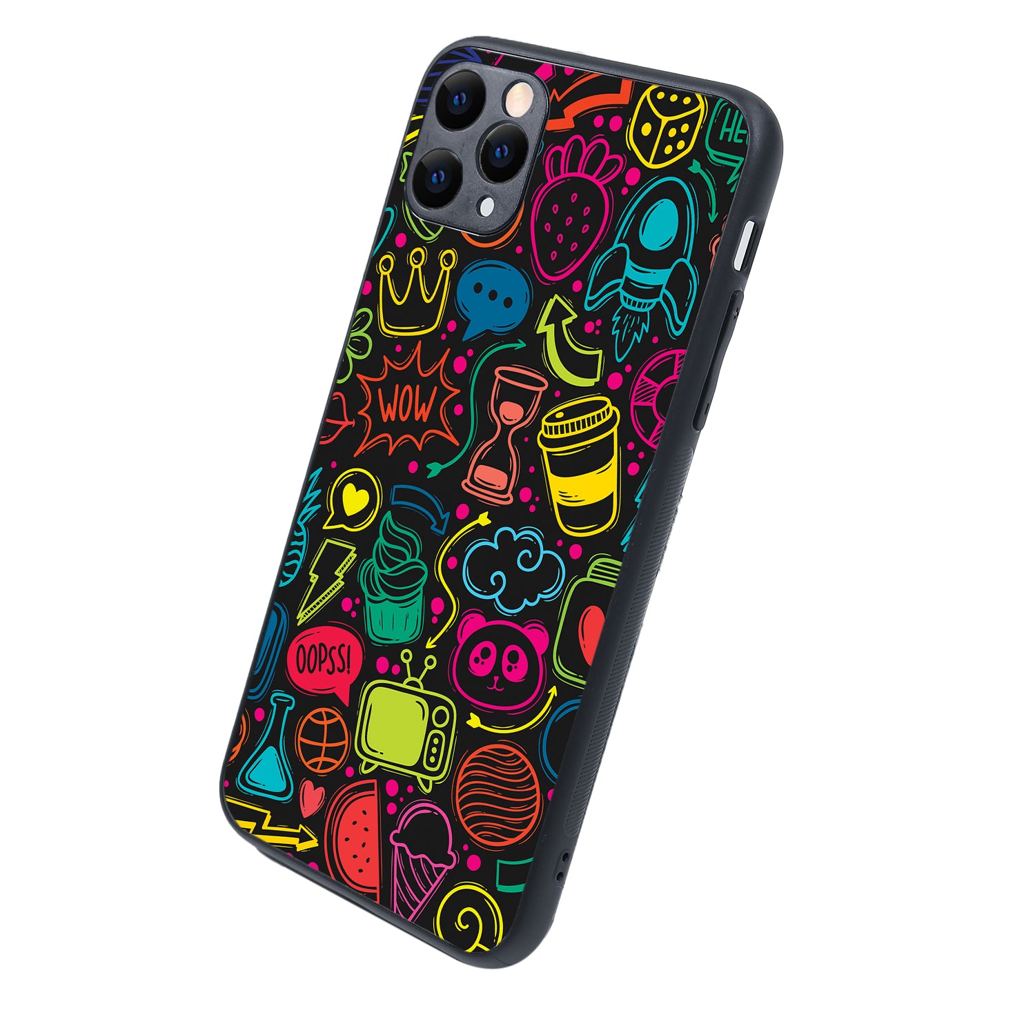 Wow Black Doodle iPhone 11 Pro Max Case