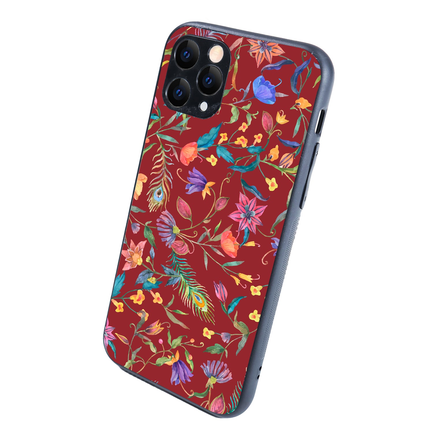 Red Doodle Floral iPhone 11 Pro Case