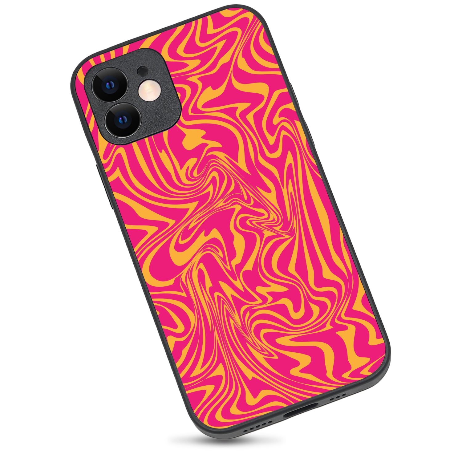 Yellow Pink Optical Illusion iPhone 12 Case