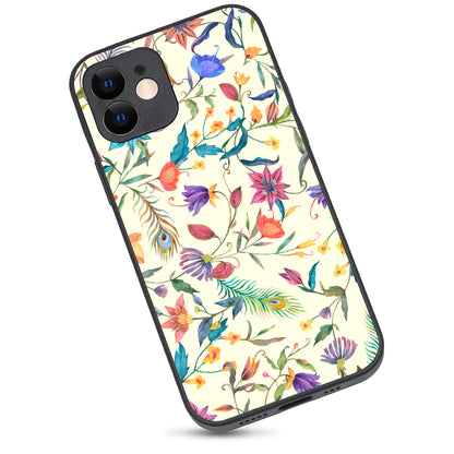 White Doodle Floral iPhone 12 Case