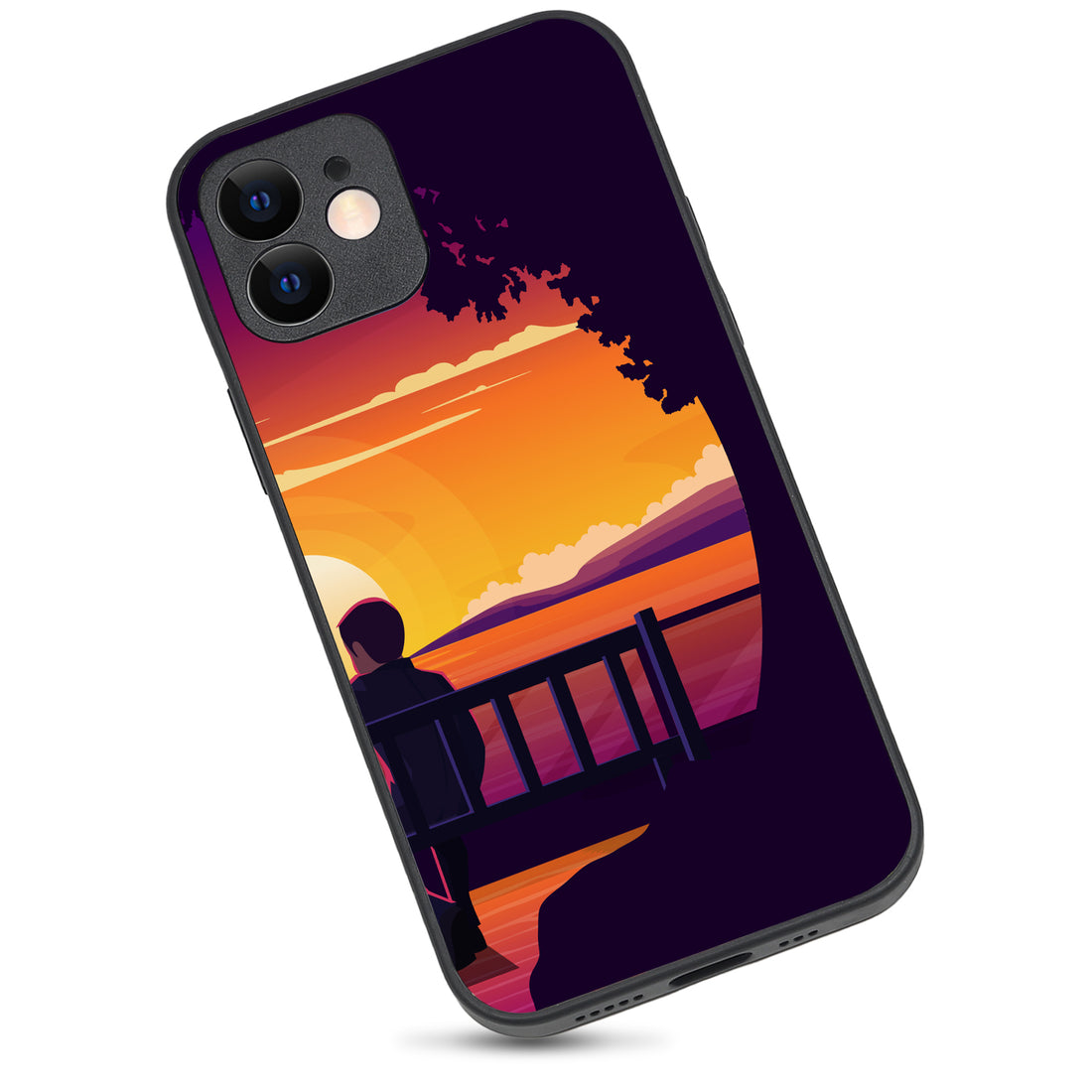 Sunset Date Boy Couple iPhone 12 Case
