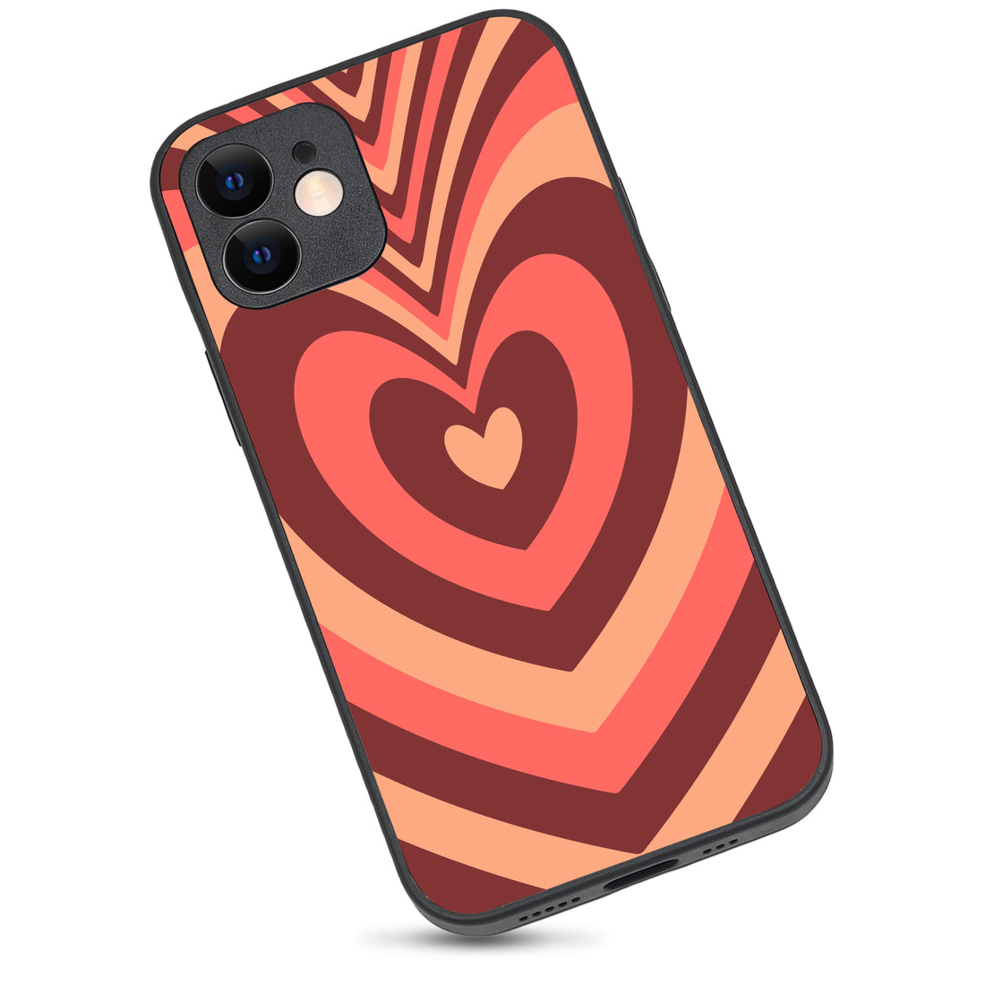 Red Heart Optical Illusion iPhone 12 Case