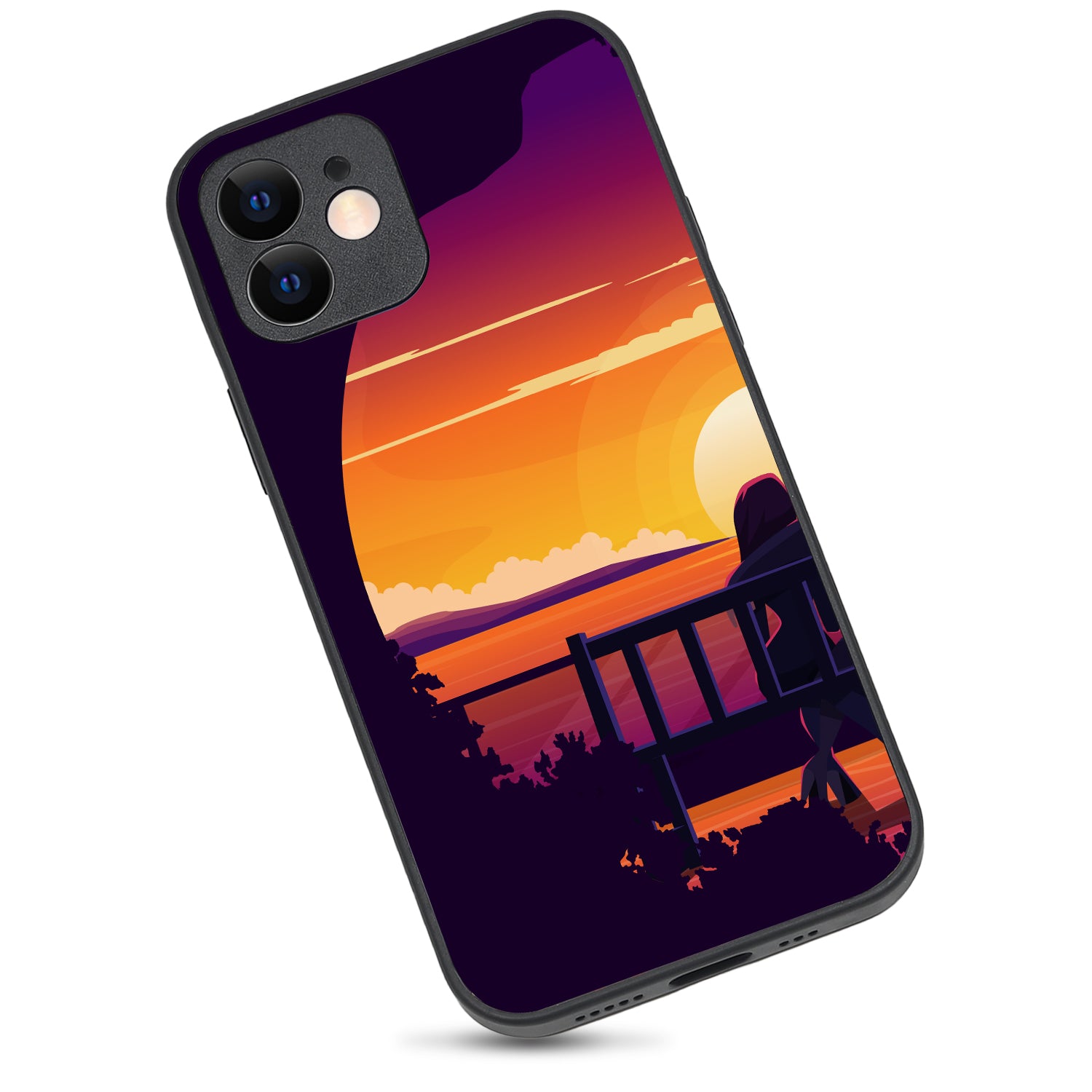 Sunset Date Girl Couple iPhone 12 Case