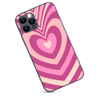 Pink Heart Optical Illusion iPhone 12 Pro Case