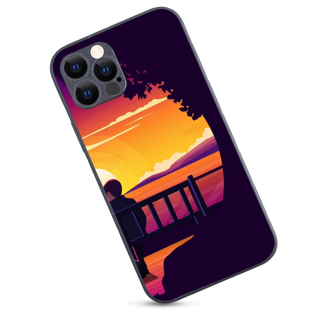 Sunset Date Boy Couple iPhone 12 Pro Case