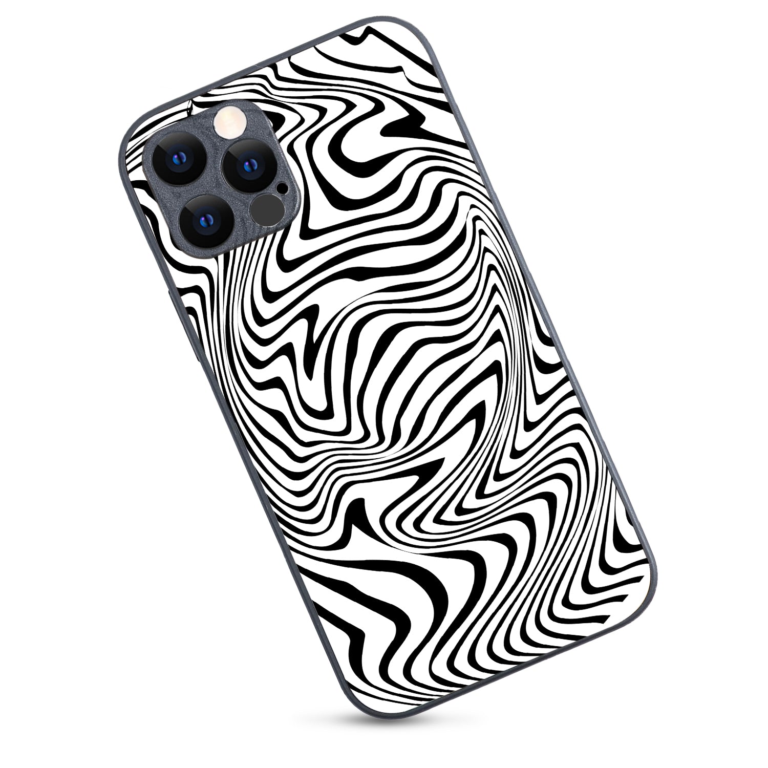 White Zig-Zag Optical Illusion iPhone 12 Pro Case