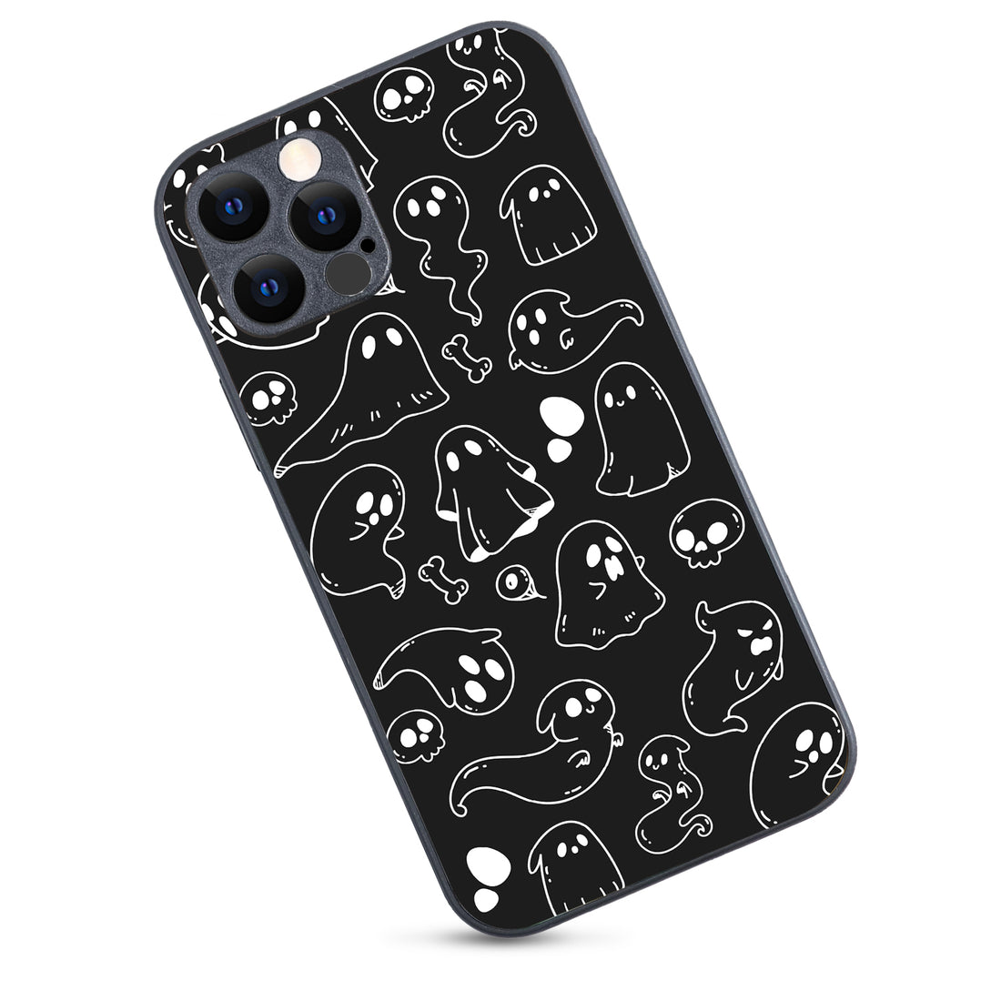 Black Ghost Doodle iPhone 12 Pro Case