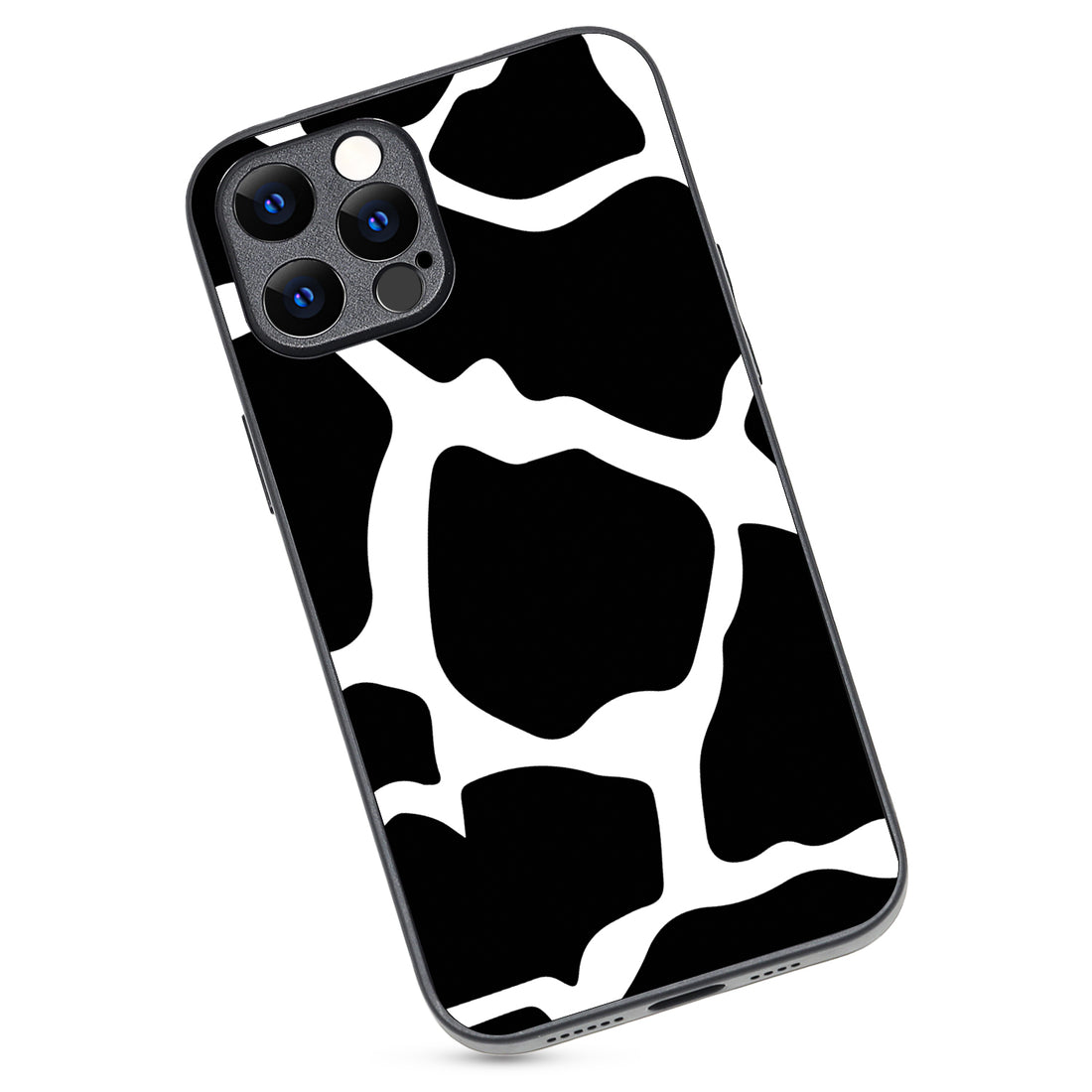 Black &amp; White Patch Design iPhone 12 Pro Max Case