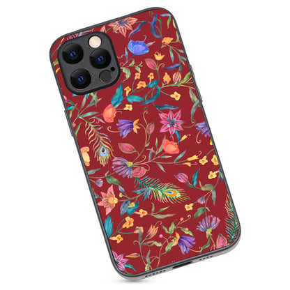 Red Doodle Floral iPhone 12 Pro Max Case