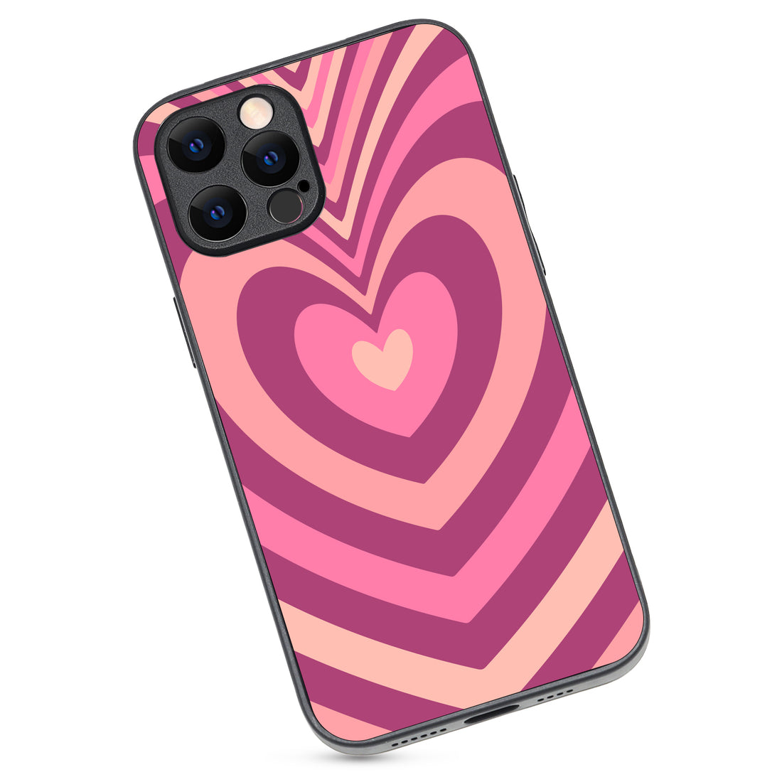 Pink Heart Optical Illusion iPhone 12 Pro Max Case