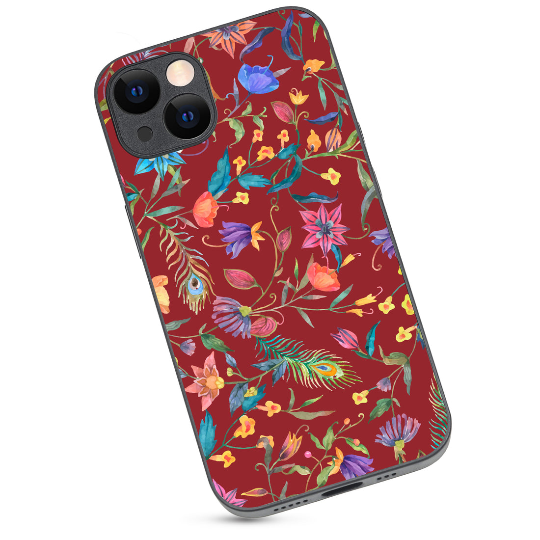 Red Doodle Floral iPhone 13 Case