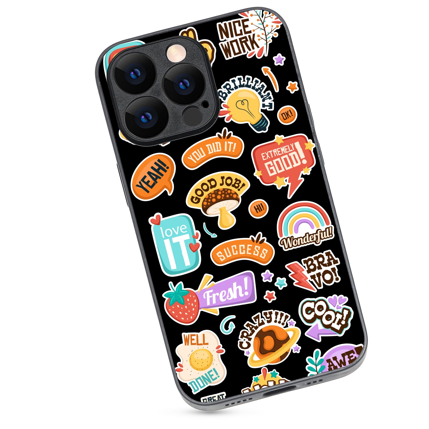 Black Doodle iPhone 13 Pro Case
