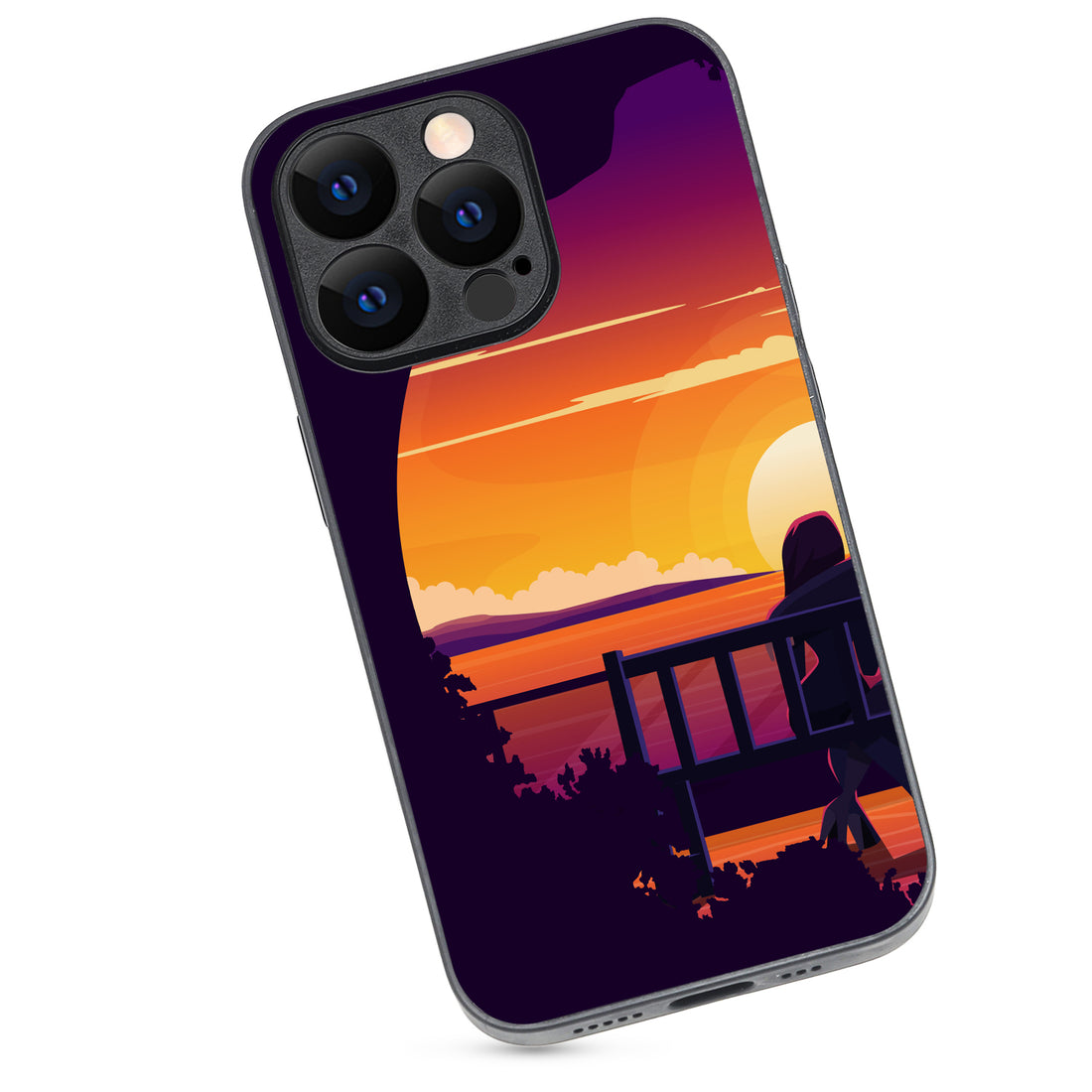 Sunset Date Girl Couple iPhone 13 Pro Case