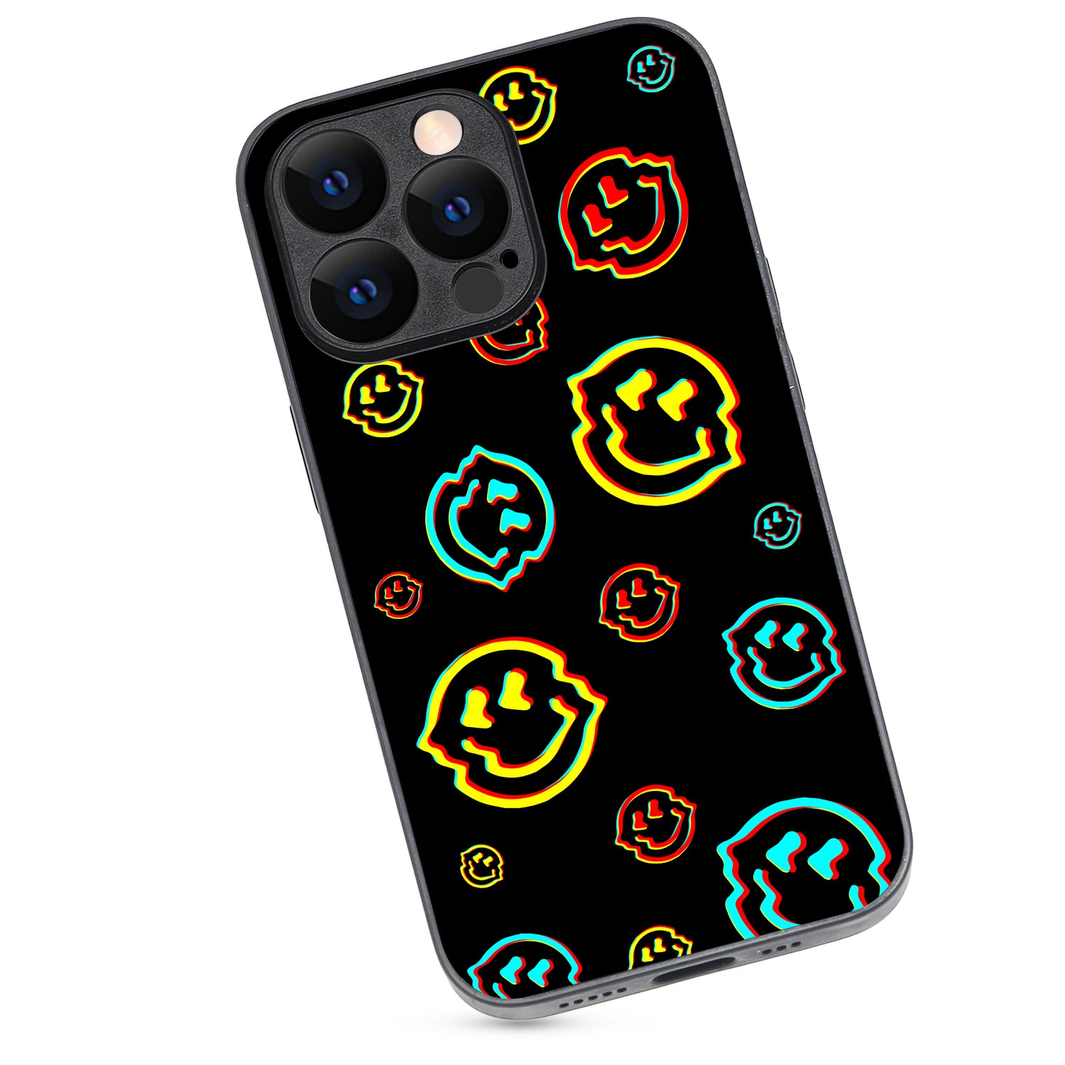 Black Smiley Doodle iPhone 13 Pro Case