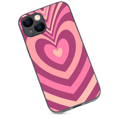Pink Heart Optical Illusion iPhone 14 Case