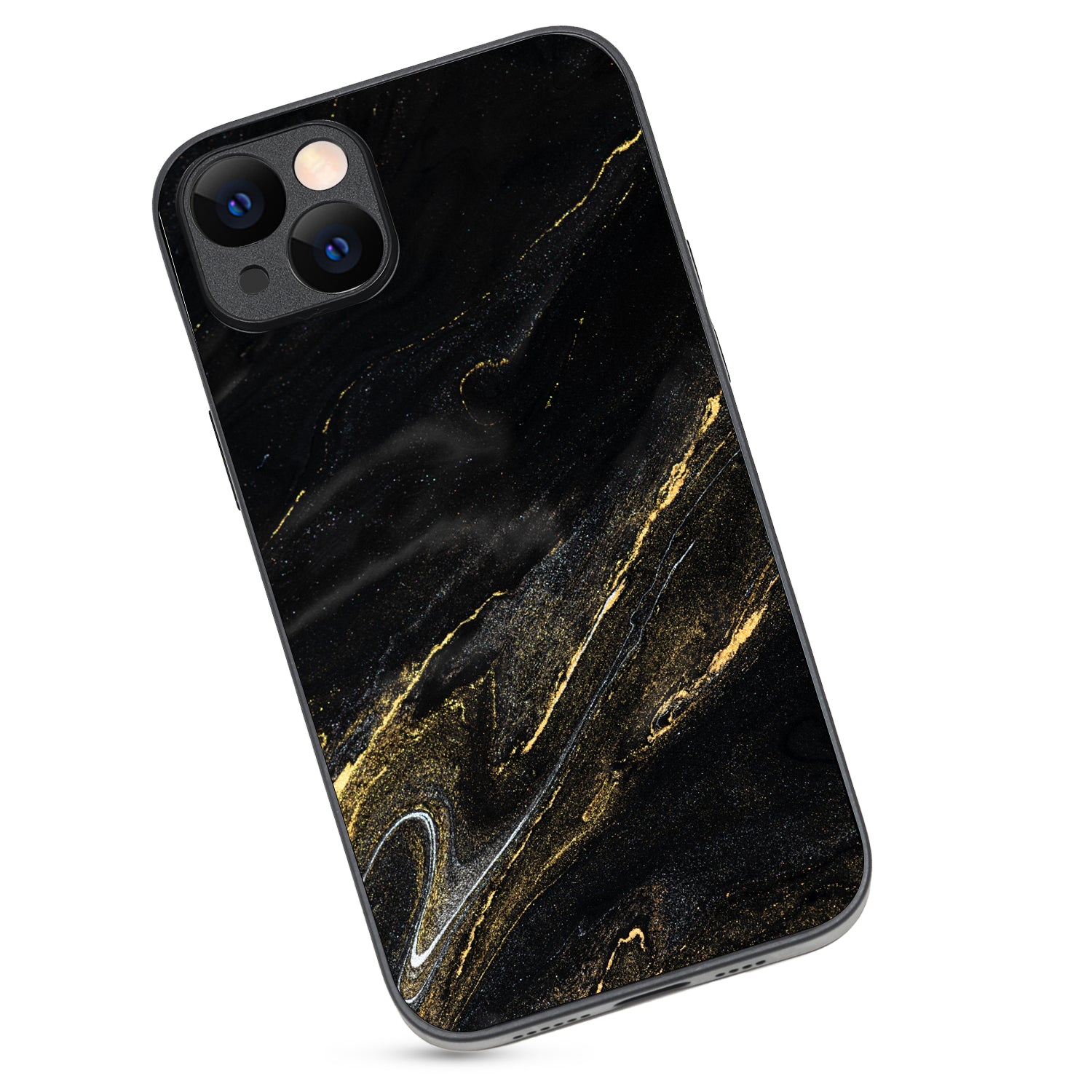 Black Golden Marble iPhone 14 Plus Case