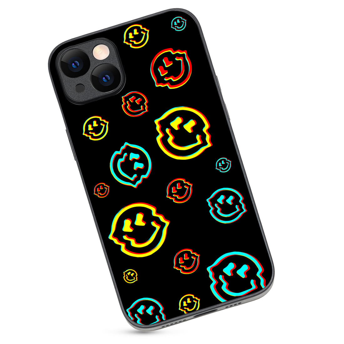 Black Smiley Doodle iPhone 14 Plus Case