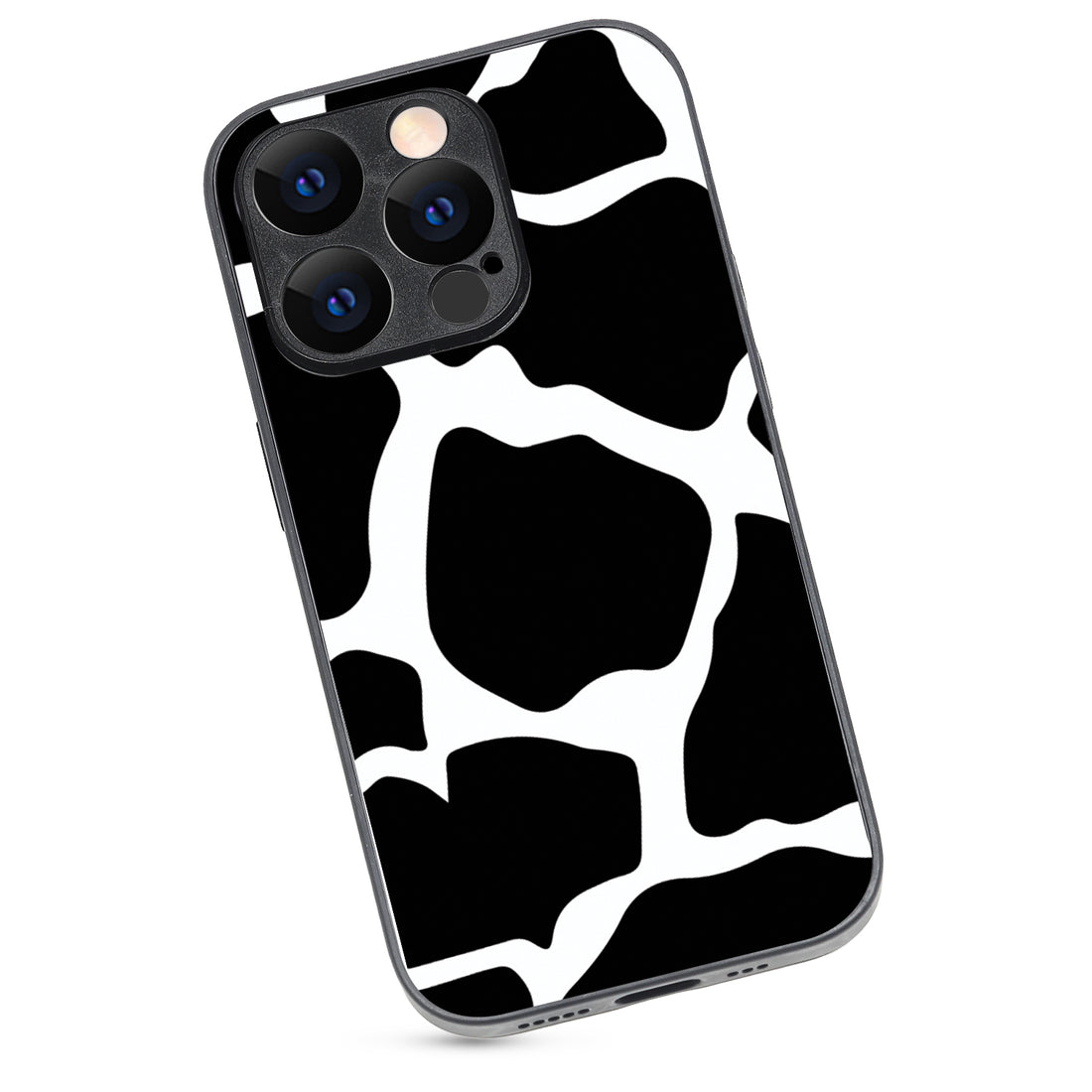 Black &amp; White Patch Design iPhone 14 Pro Case
