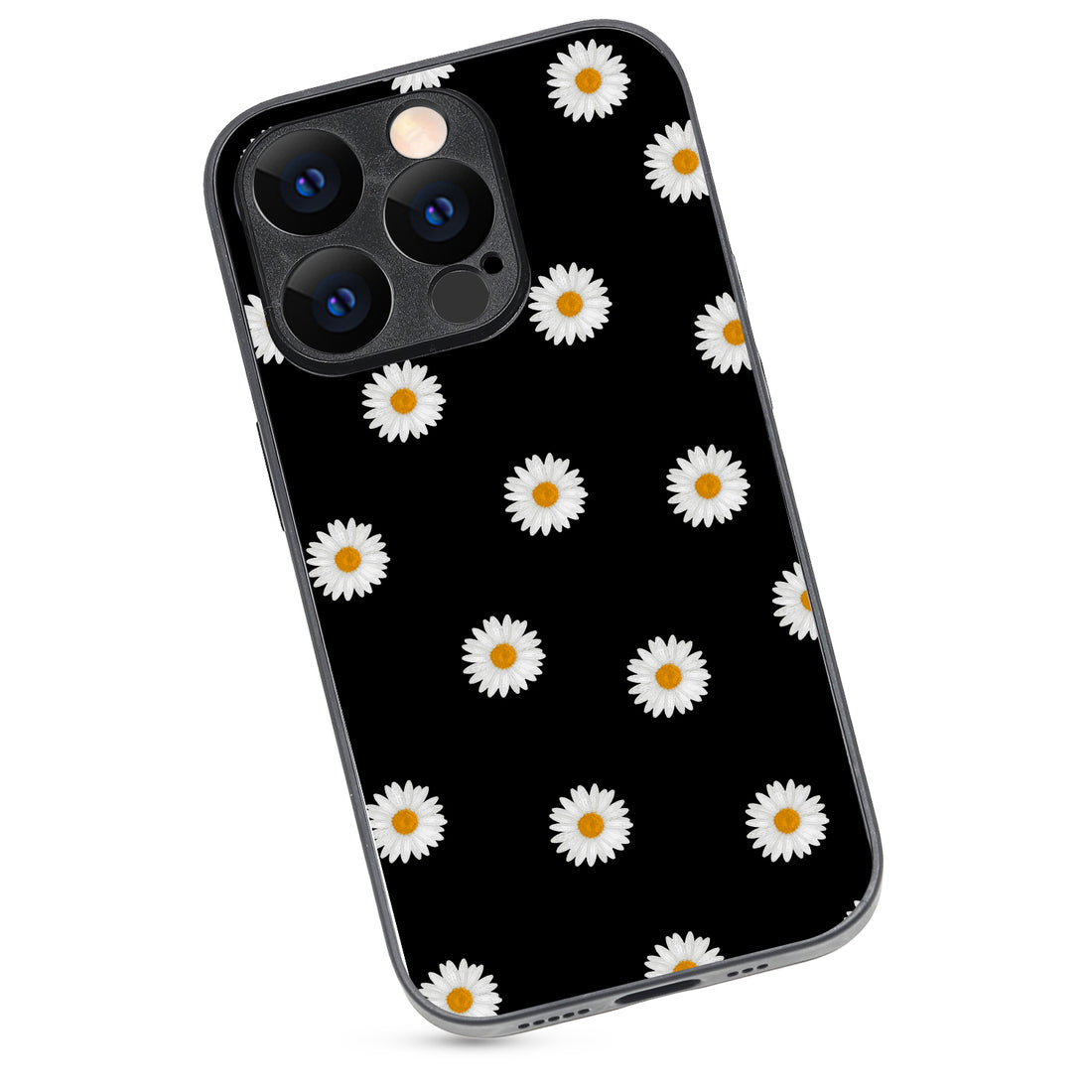White Sunflower Floral iPhone 14 Pro Case