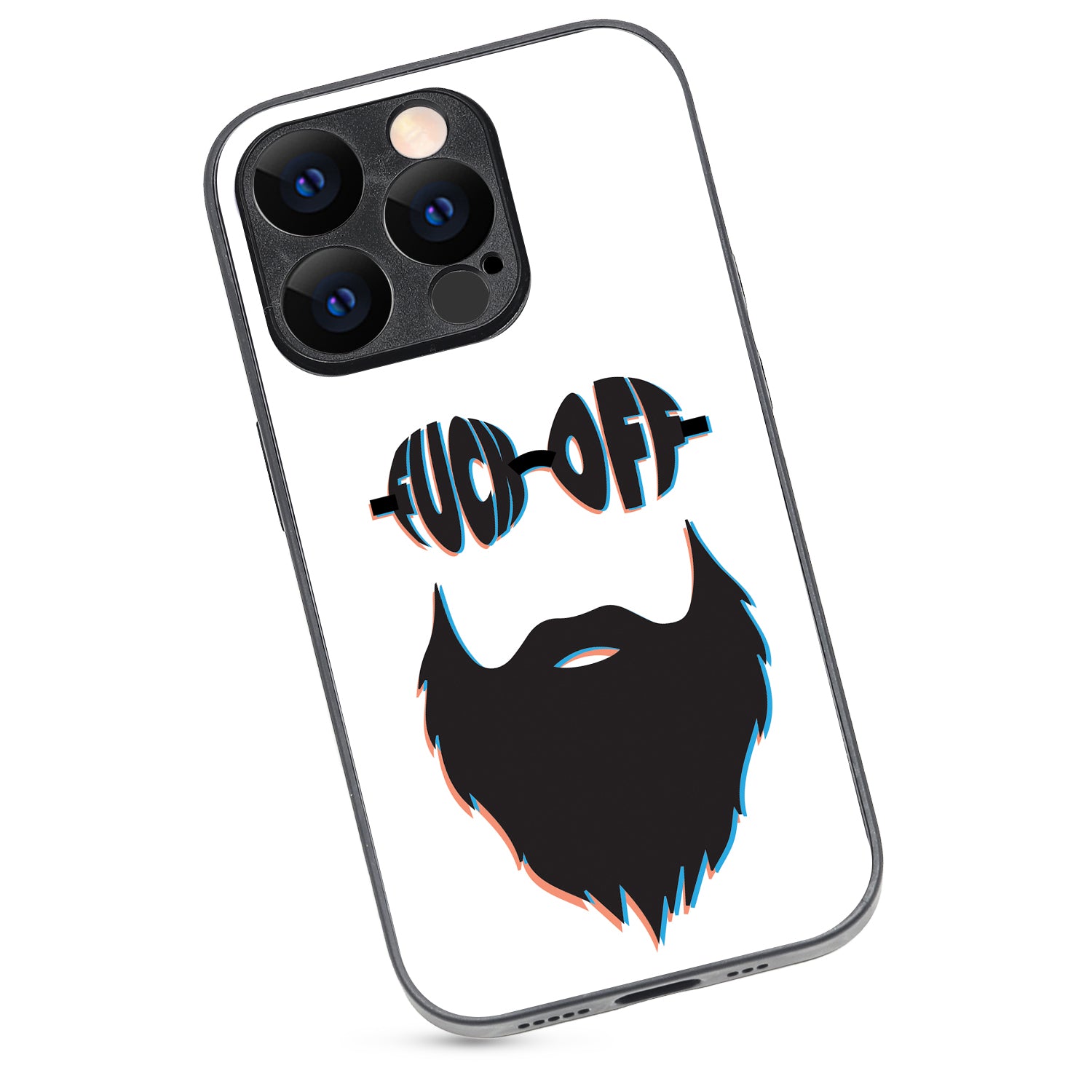 Beard White Masculine iPhone 14 Pro Case