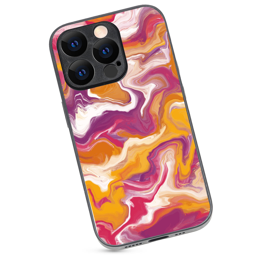 Yellow Purple Marble iPhone 14 Pro Case