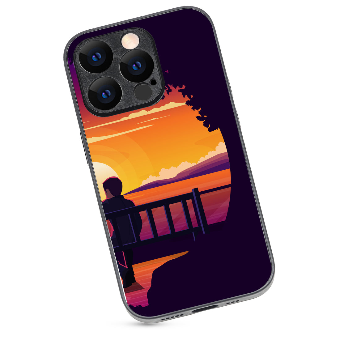 Sunset Date Boy Couple iPhone 14 Pro Case